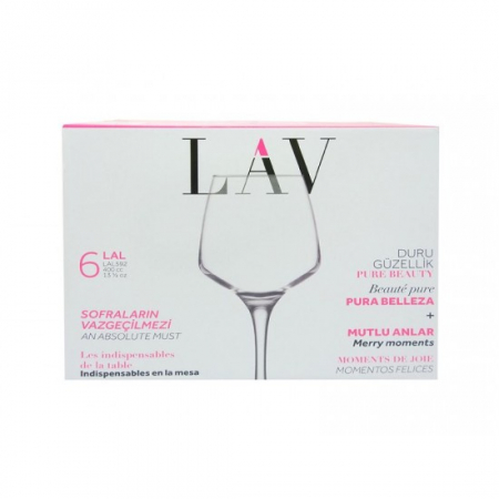 Pahare cu Picior Lav Lal 592, 400 ml, Sticlă Transparentă - 6 Buc / Set [5]