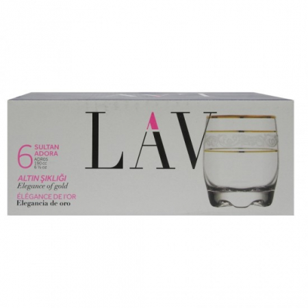 Vase si accesorii bucatarie - Lav pahare adora adr05 gold 190cc 6buc/set