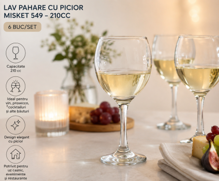 Pahare cu picior LAV misket 549 210cc 6 Buc / Set [5]