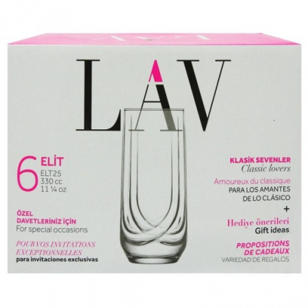 Vase si accesorii bucatarie - Lav pahare elit 25 330cc 6buc/set