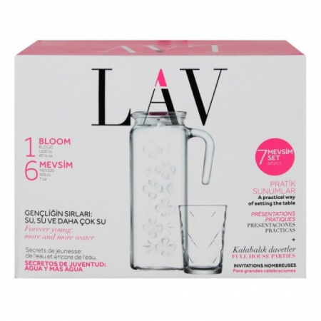 Pahare - Lav set mevsim carafa 1200cc+6 pahare 205cc