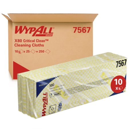 Lavete - Lavete industriale Kimberly-Clark WypAll X80 Critical Clean 7567, galbene, 25 lavete/pachet