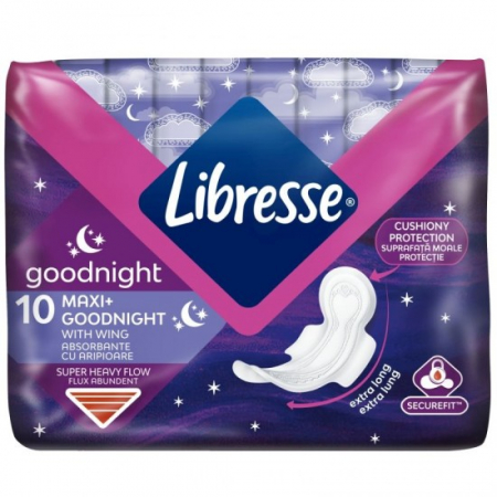 Ingrijirea corpului - Libresse absorbante 10buc maxi+goodnight wings