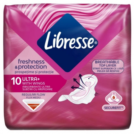 Ingrijirea corpului - Libresse absorbante 10buc ultra+ with wings