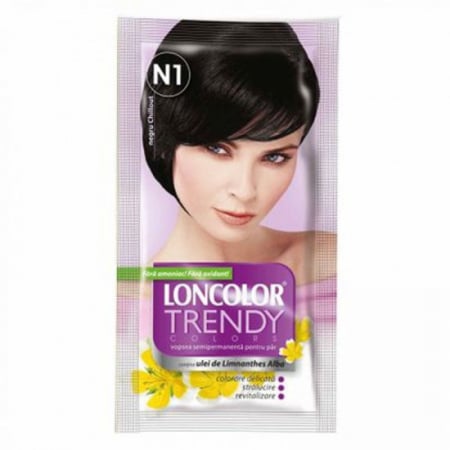 Vopsea par - Loncolor trendy nuantator n1 negru chillout 2x25 ml