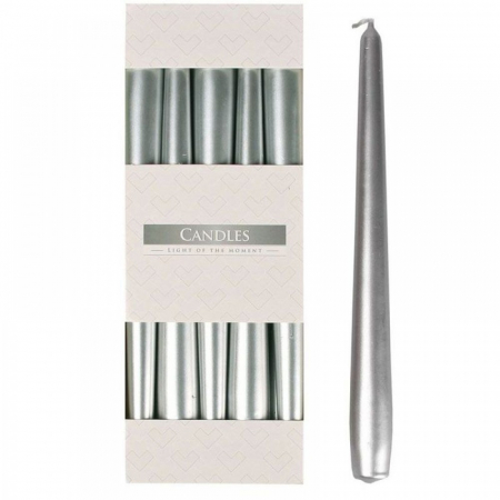 Uz casnic si menaj - Lumanari conice s30-271 argintiu 10buc/set