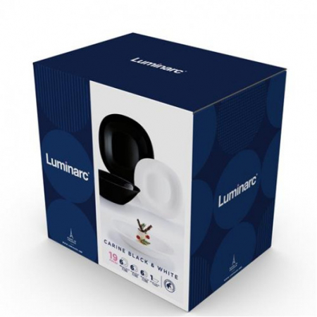 Vase si accesorii bucatarie - Luminarc set 19pcs carine alb/negru d2381