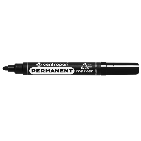 Birotica & Papetarie - Marker permanent negru Centropen 8566 – vârf rotund 2.5 mm
