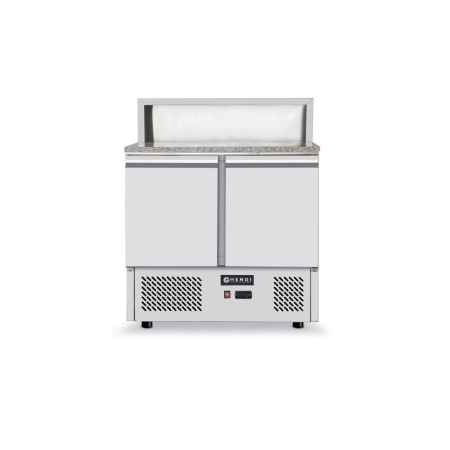 Echipamente frigorifice - Masa refrigerata pentru pizza cu top granit, ARKTIC by Hendi, camera racire cu usi duble, display cu 5 tavi GN 1/6, interval temperatura 2/10 gr C
