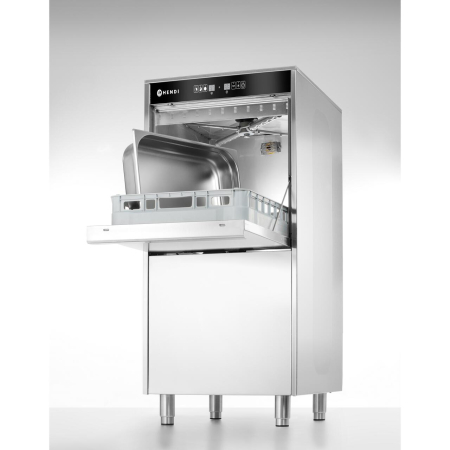 Masina de spalat vase, 50x60, electronica, cu dozator de detergent si pompa de scurgere, 400V, HENDI, 400V/7100W, 595x730x(H)1340mm [2]