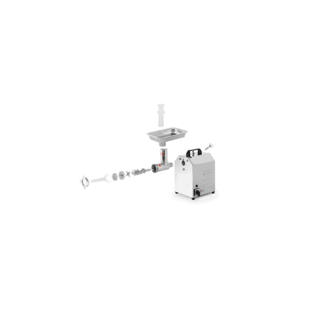 Masina de tocat carne, 2 discuri tocare de 6 si 8 mmm din inox, cutit din inox, melc din inox, tub pentru impingere, Hendi Top Line, 250 Kg/ora, corp inox, palnie inox chirurgical 304, 900 W [2]