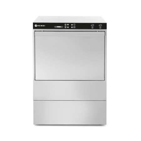 Mașini de spălat vase și igienă - Masina profesionala de spalat vase K 50 cu pompa de evacuare si detergent 50 x 50 control electromecanic 230 W Hendi Inox 570x600(+370)x(H)830 mm