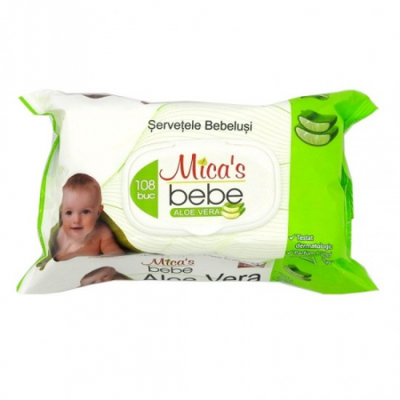 Servetele umede - Servetele umede bebelusi cu capac 108buc aloe vera