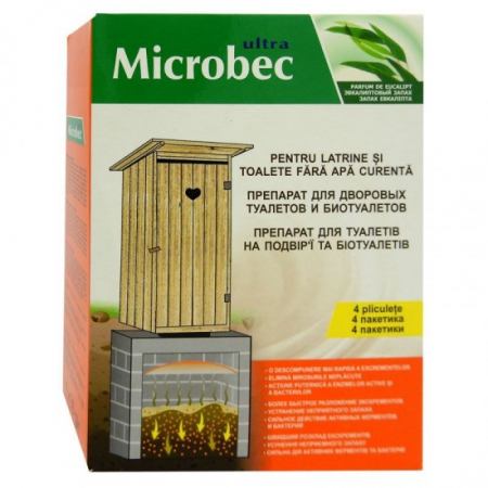 Solutie desfundat - Microbec pulbere pentru haznale/latrine uscate 30g 4buc/set