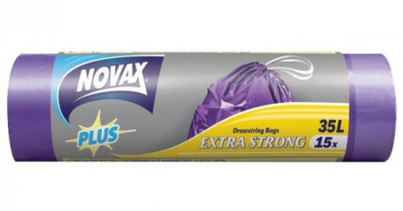 Saci menaj - Novax plus saci menaj snur 35l/15 buc