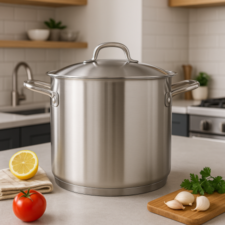 Oala GASTRO profesionala inox, fund dublu, 22x22 cm, 8.5 L, cu capac [1]