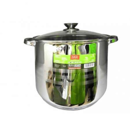 Vase si accesorii bucatarie - Oala inox pentru gatit cu capac 11.1l 26x21cm mx