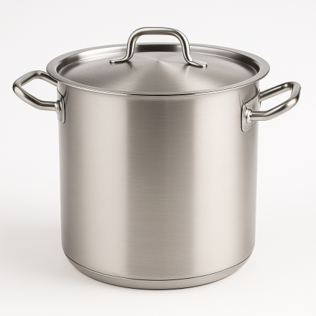 Vase si accesorii bucatarie - Oala inox profesionala GASTRO cu capac pentru supe si ciorbe, fund dublu, 21 L