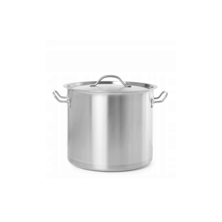 Vase si accesorii bucatarie - Oală profesională cu capac Budget Line Inox, 32 L, Ø40 x H26 cm