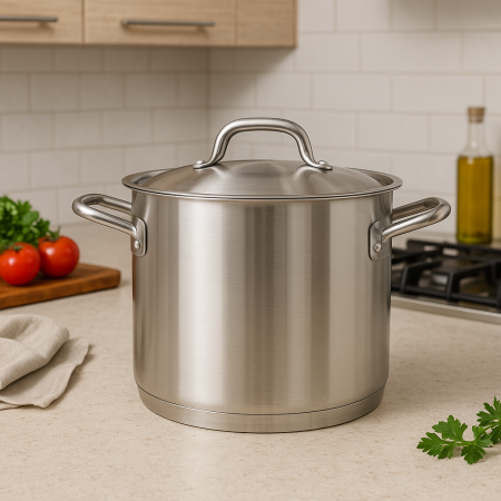 Oala profesionala inox GASTRO, fund dublu, 18x18 cm, 4.5 L, cu capac [1]