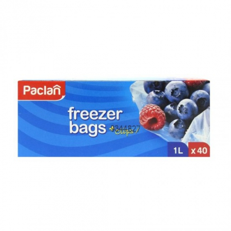 Pungi alimentare - Paclan pungi congelator+clips 1l/40 buc