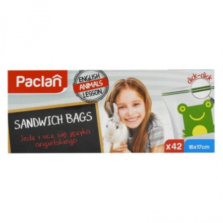 Pungi alimentare - Paclan pungi sandwich zipper 16x17cm 42buc/cut