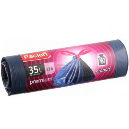 Saci menaj - Paclan saci premium snur 35l 15buc