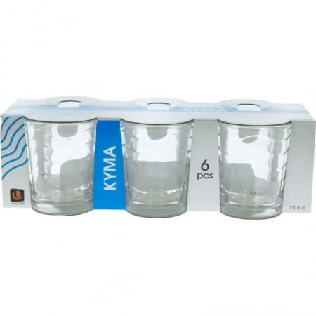 Vase si accesorii bucatarie - Pahar apa alb 15.5cl kyvos 6buc 54050-sl6b6