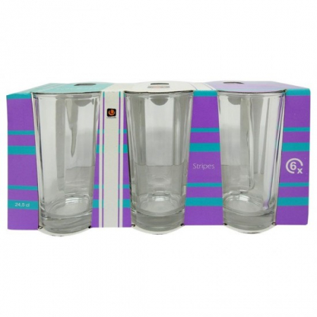 Pahare - Pahar apa alb 24.5cl stripes 6buc 51154-sl6b6