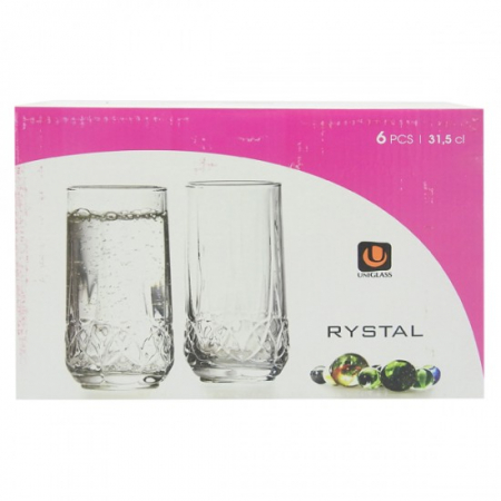 Vase si accesorii bucatarie - Pahar apa alb 31.5 cl rystal 6buc/set 91702-gb6b8