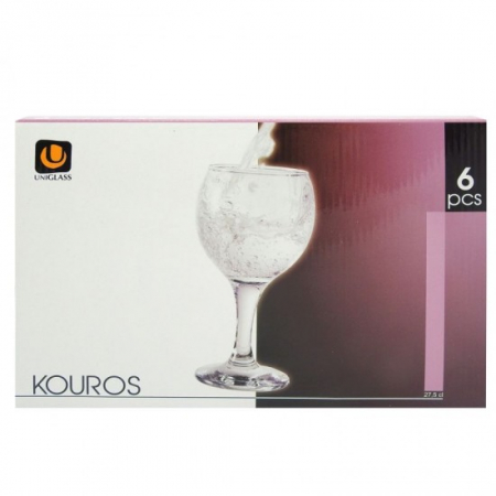 Vase si accesorii bucatarie - Pahar picior alb 28cl kouros 6buc 91502-gb6b6