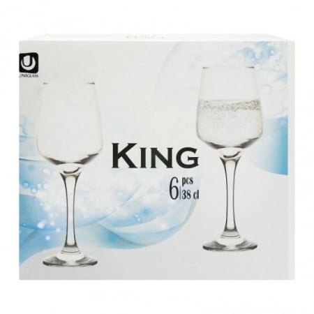 Pahare - Pahar picior apa alb king 38cl 6buc 91512-gb6b6