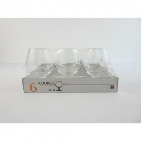 Vase si accesorii bucatarie - Pahar picior coniac alb 24cl kouros tavita infoliata 97502-sc6b6