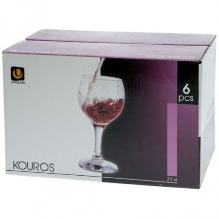 Vase si accesorii bucatarie - Pahar picior vin rosu 21cl kouros 6buc 93502-gb6b4