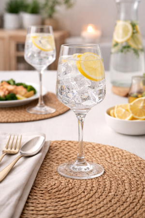 Pahare cu Picior pentru Apă din Sticla King 380 ml ( 38 cl ) - 6 Buc / Set [2]