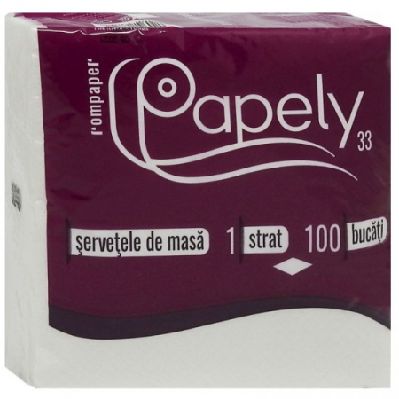 Consumabile hartie - Papely servetele 33cm 1str 100 buc alb