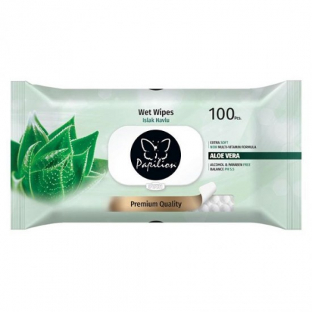 Servetele umede - Papilion servetele umede 100buc aloe vera capac