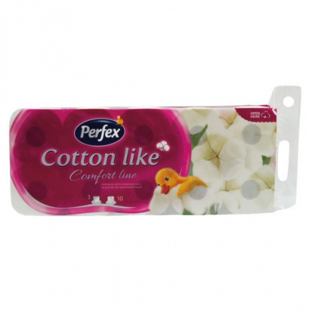 Consumabile hartie - Perfex cotton hartie igienica 10buc 3str comfort line