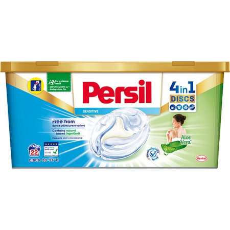 Detergenti rufe - Persil detergent capsule 22buc disc sensitive aloe vera