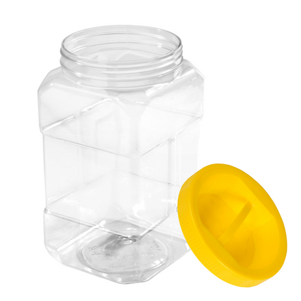 Bricolaj, casa si gradina - Pet borcan 2l patrat cu capac 12 buc/set