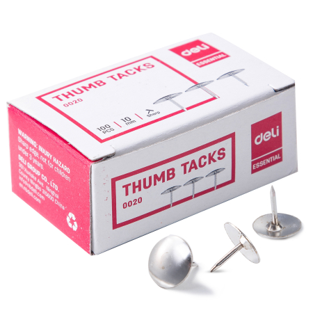 Birotica & Papetarie - Pioneze metalice Deli – 100 buc/cutie