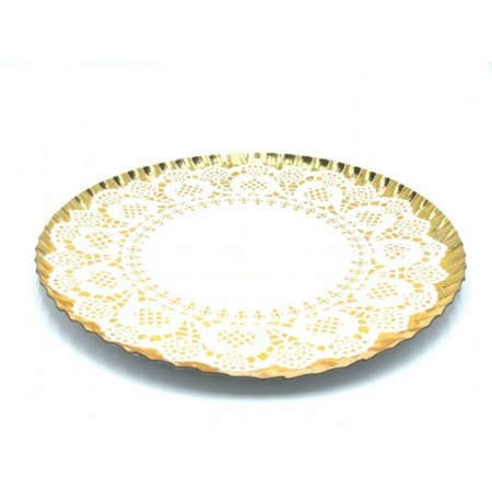 Farfurii - Platou prăjituri Rotund din Carton Decorativ, 35 cm
