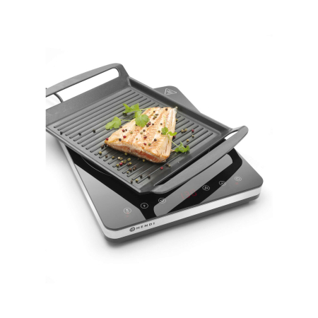 Plita cu inductie profesionala, Hendi, model 2000W, control digital, corp inox, 296x370x(H)42mm [1]