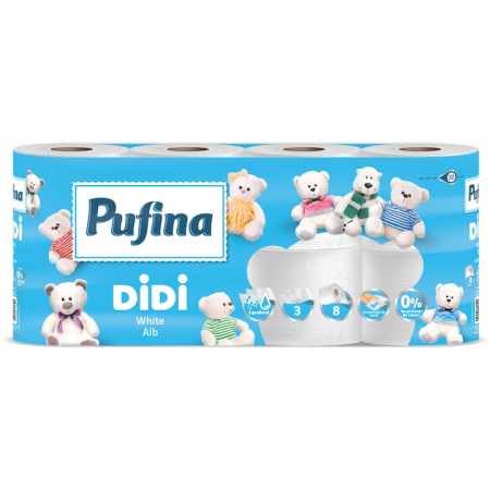 Consumabile hartie - Pufina didi hartie igienica 8role 3straturi