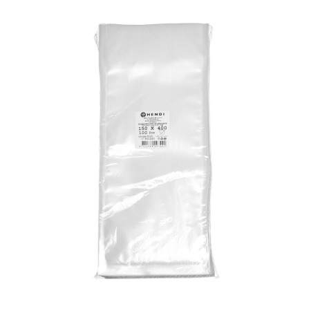 Echipamente Profesionale Bucatarie - Pungi gofrate pentru depozitarea alimentelor, HENDI, 100 buc., 150x400mm