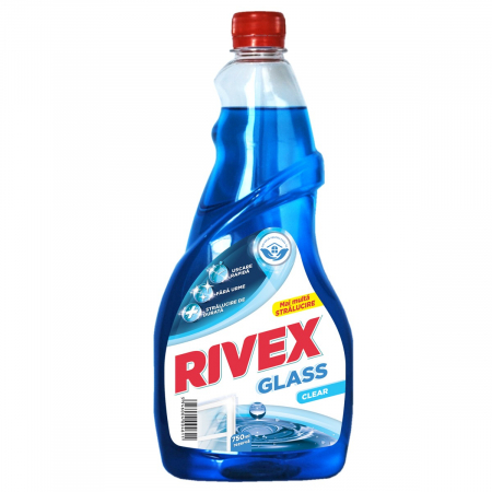 Detergenti si solutii de curatenie - Rivex solutie geam rezerva 750ml clear