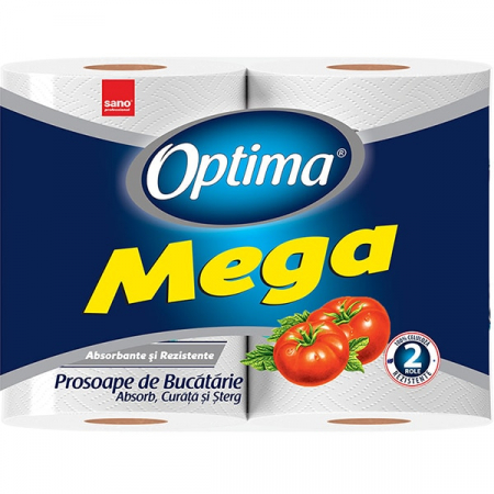 Consumabile hartie - Sano prosop optima mega 2 role 2 straturi