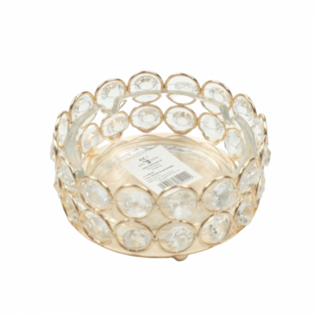 Scrumiere - Scrumieră de Lux din Fier și Sticlă – Design Rotund, 11.5 cm