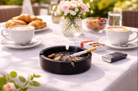 Scrumiera neagra din sticla 105 mm [1]