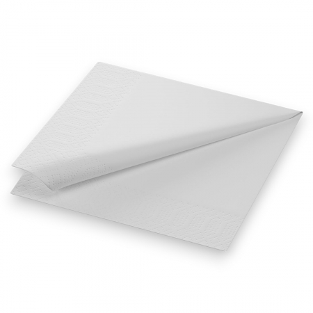 Consumabile hartie - Șervețele Albe 2 Straturi – 33x33 cm | Celuloză 100% - 250 Buc / Pachet